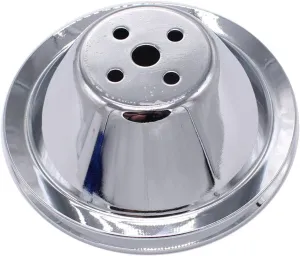1 PC SHLPDFM Pulley Chrome Polished Silver Steel SWP 5/8" Single-Groove Short Water Pump Pulley Compatible with Small Block Chevy SBC 262 265 267 283 302 305 307 327 350 400