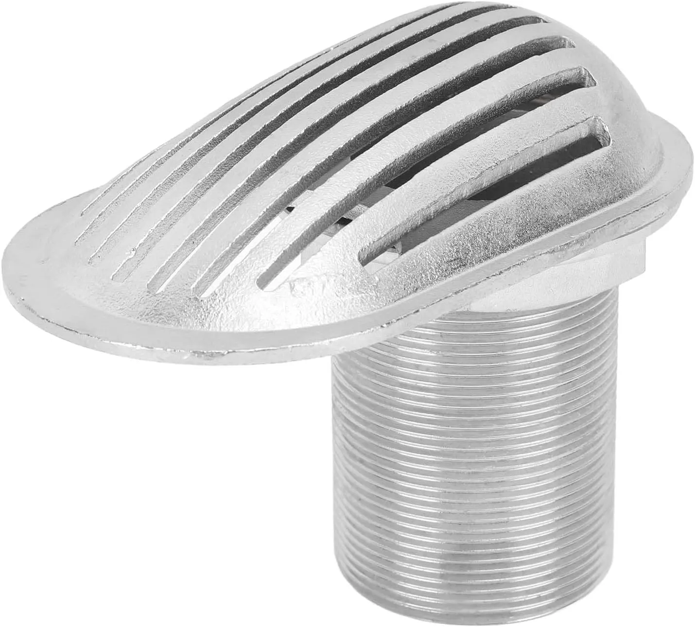 2.5in Threaded Marine Boat Intake Strainer, 316 Stainless Steel Inlet Filter Pump Fitting, Thru Hull Inlet Water Pickup Filter Scoop for Boat Yachts Kayaks