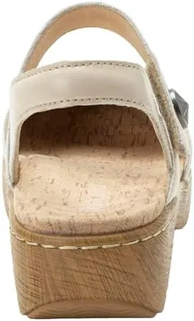 Alegria Women's Opal Leather Shoes with Slingback Open Back Sandals