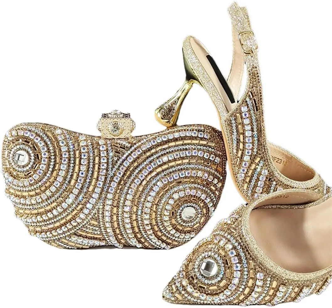All-Match Stiletto Heel Square Toe Party Office Women Sandals Crossbody Bag Set