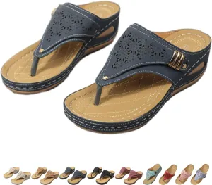 Avylays Orthopedic Sandals, Breathable Mesh Sports Sandals With Non-Slip Sole, Women’s Thick-Soled Wedge Heel Slippers