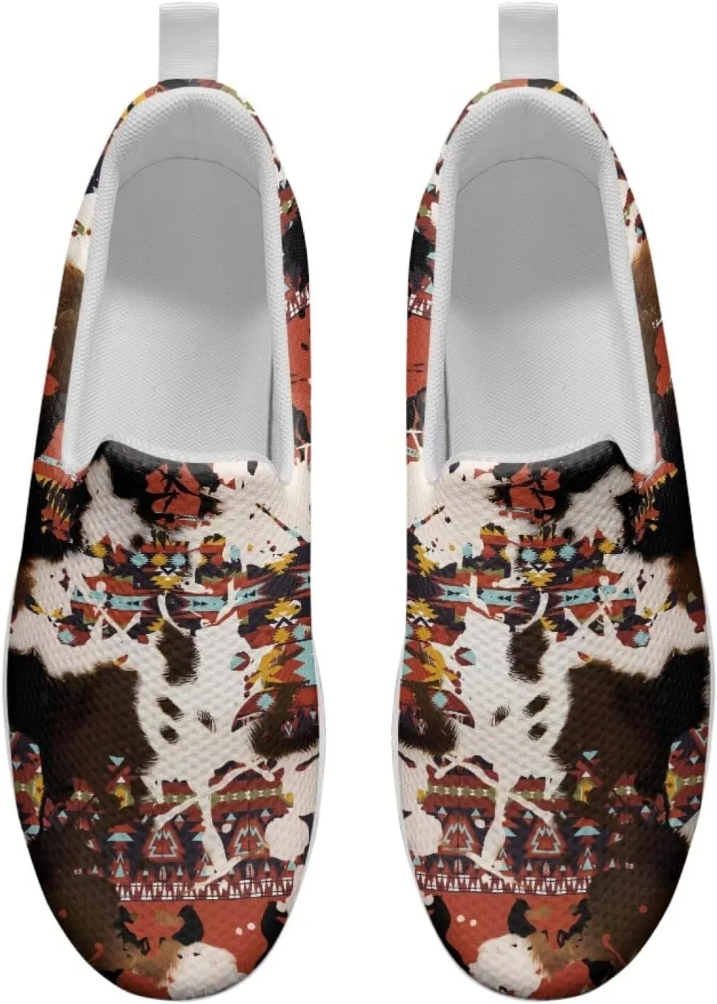 Aztec Tribal Women Fashion Loafers Stylish Slip On Shoes Vintage Dressy Sneaker Walking Slip Resistance