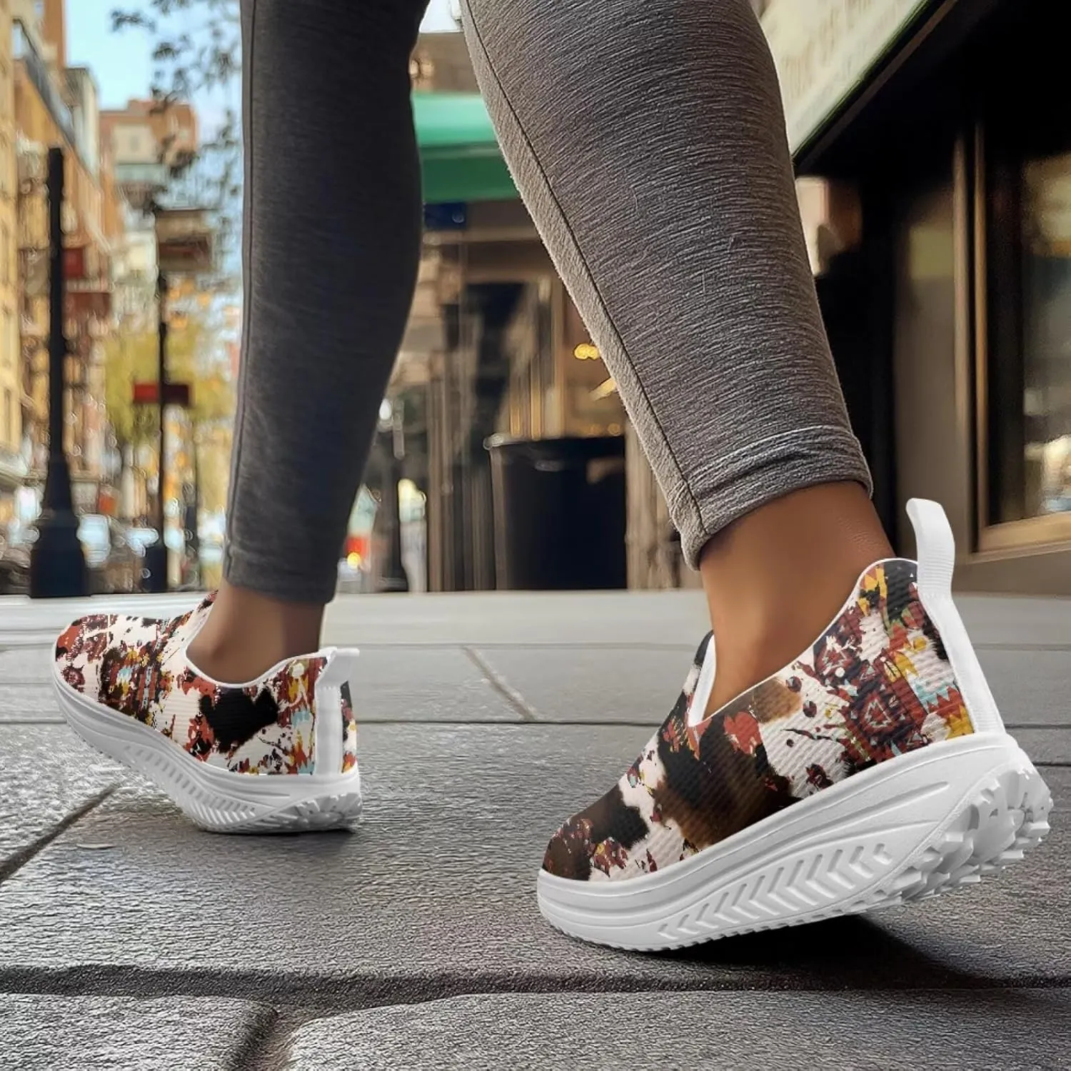 Aztec Tribal Women Fashion Loafers Stylish Slip On Shoes Vintage Dressy Sneaker Walking Slip Resistance