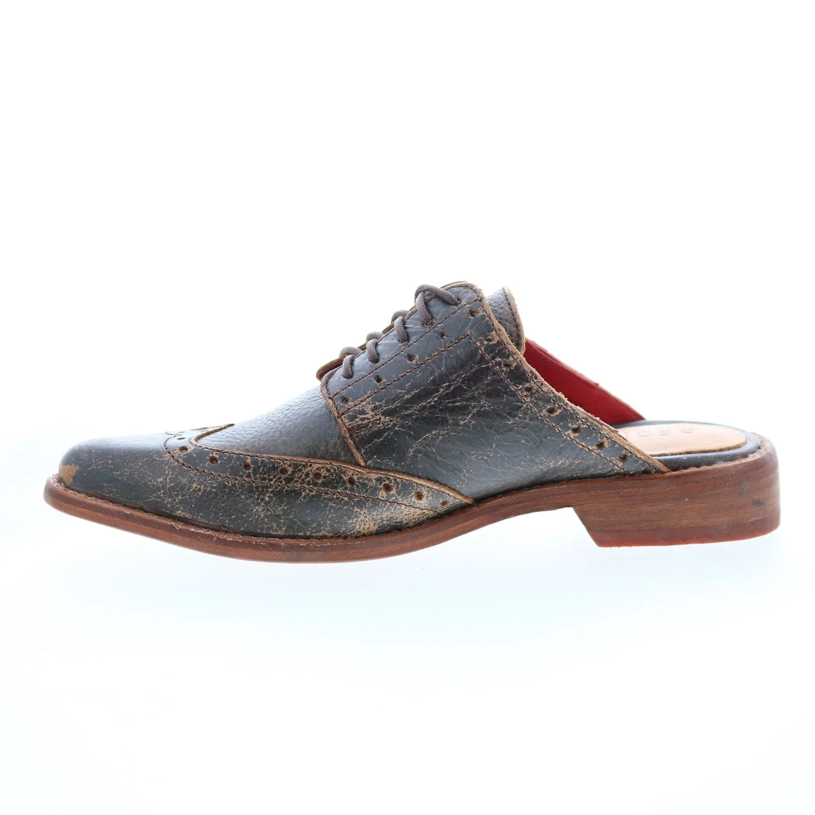 Bed Stu Mickie F373172 Womens Brown Leather Slip On Mule Flats Shoes