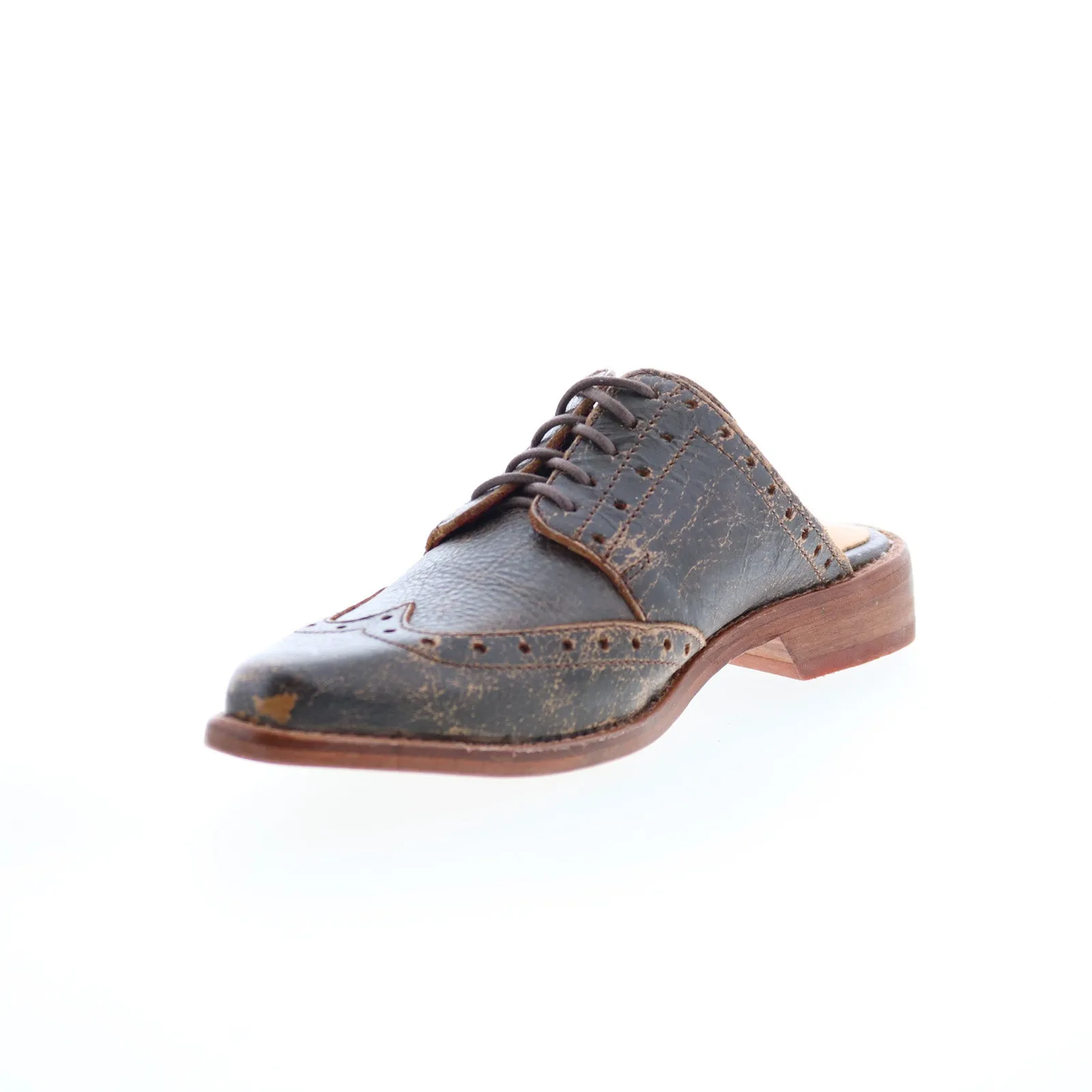 Bed Stu Mickie F373172 Womens Brown Leather Slip On Mule Flats Shoes