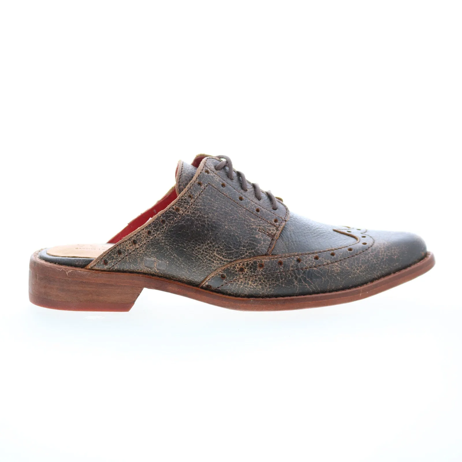 Bed Stu Mickie F373172 Womens Brown Leather Slip On Mule Flats Shoes