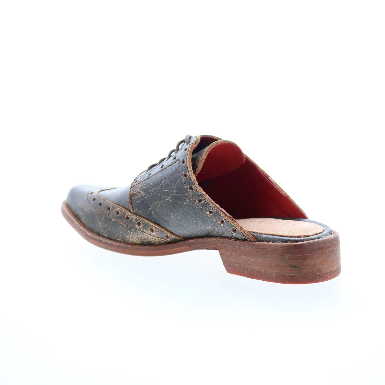 Bed Stu Mickie F373172 Womens Brown Leather Slip On Mule Flats Shoes