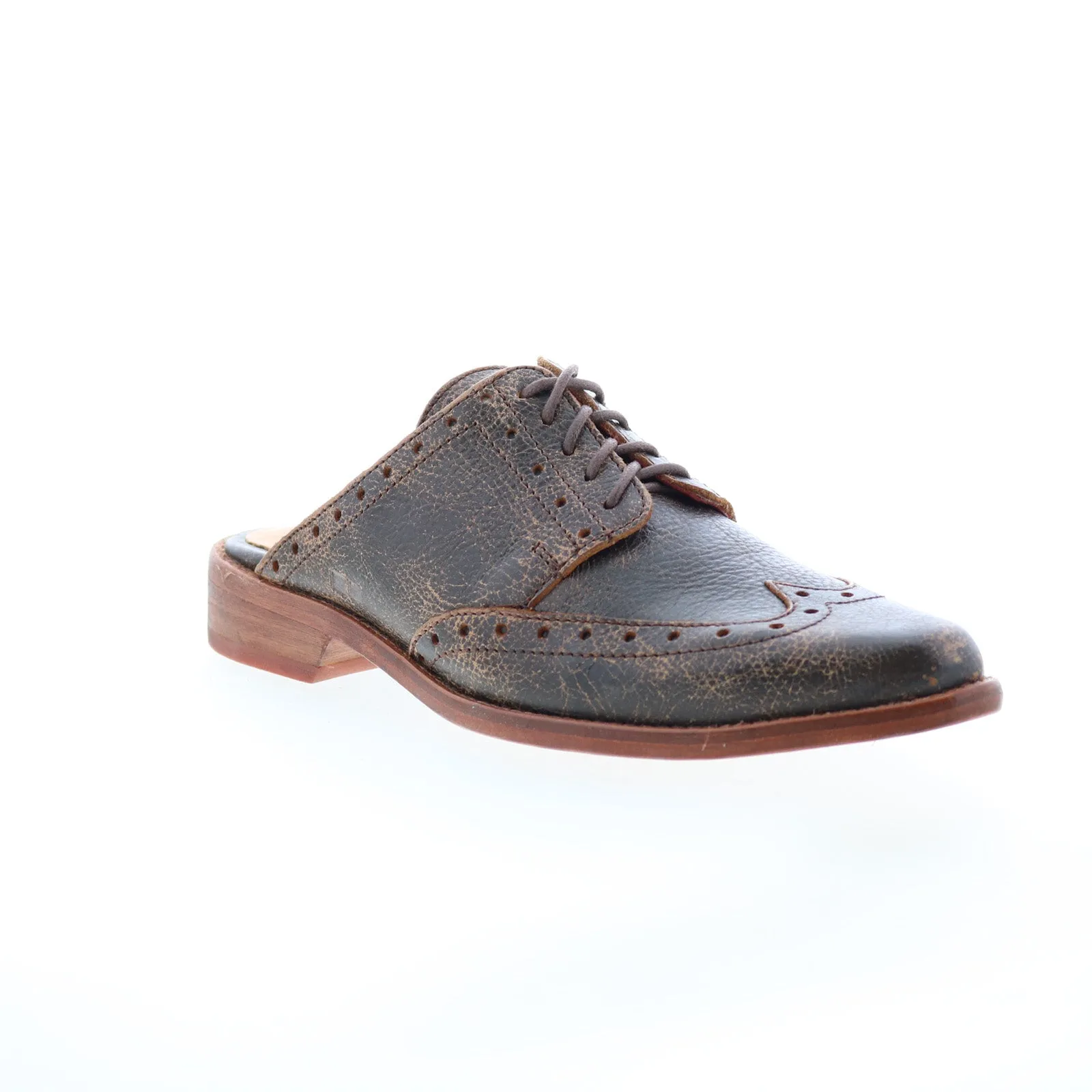 Bed Stu Mickie F373172 Womens Brown Leather Slip On Mule Flats Shoes
