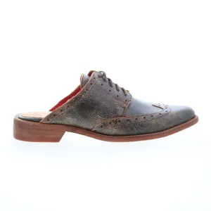 Bed Stu Mickie F373172 Womens Brown Leather Slip On Mule Flats Shoes
