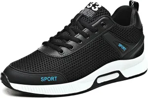 BMINFEE Men's Invisible Height Increasing Elevator Shoes 2.5 Inches Taller Lace-up Breathable mesh Lightweight Hip Hop Fashion Sneakers
