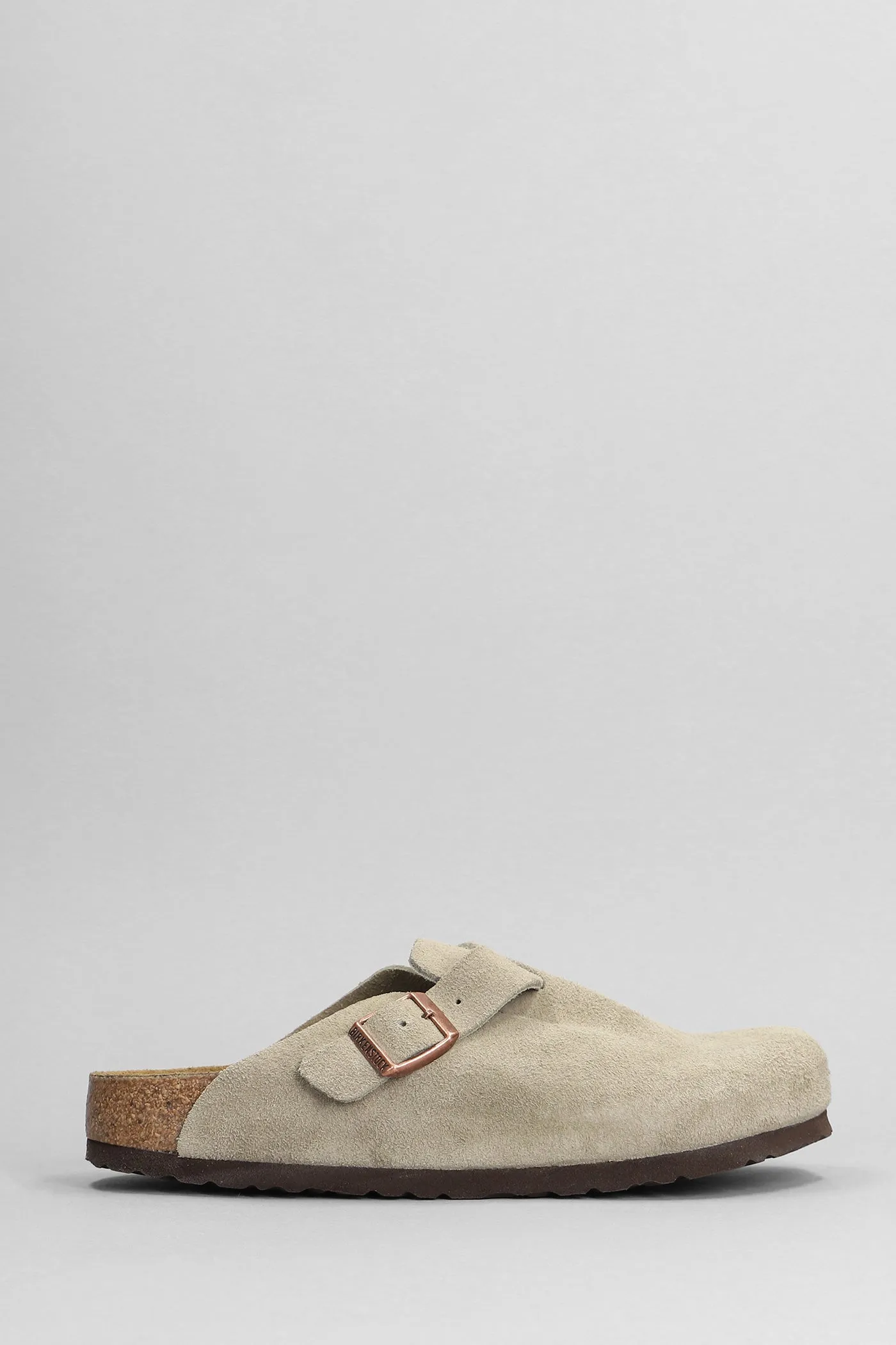 Boston Slipper-Mule in taupe suede