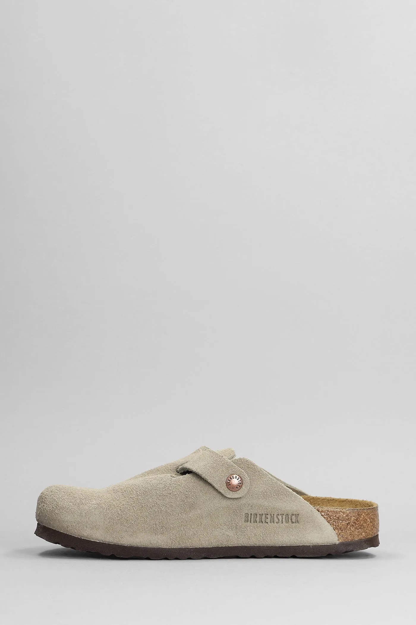 Boston Slipper-Mule in taupe suede