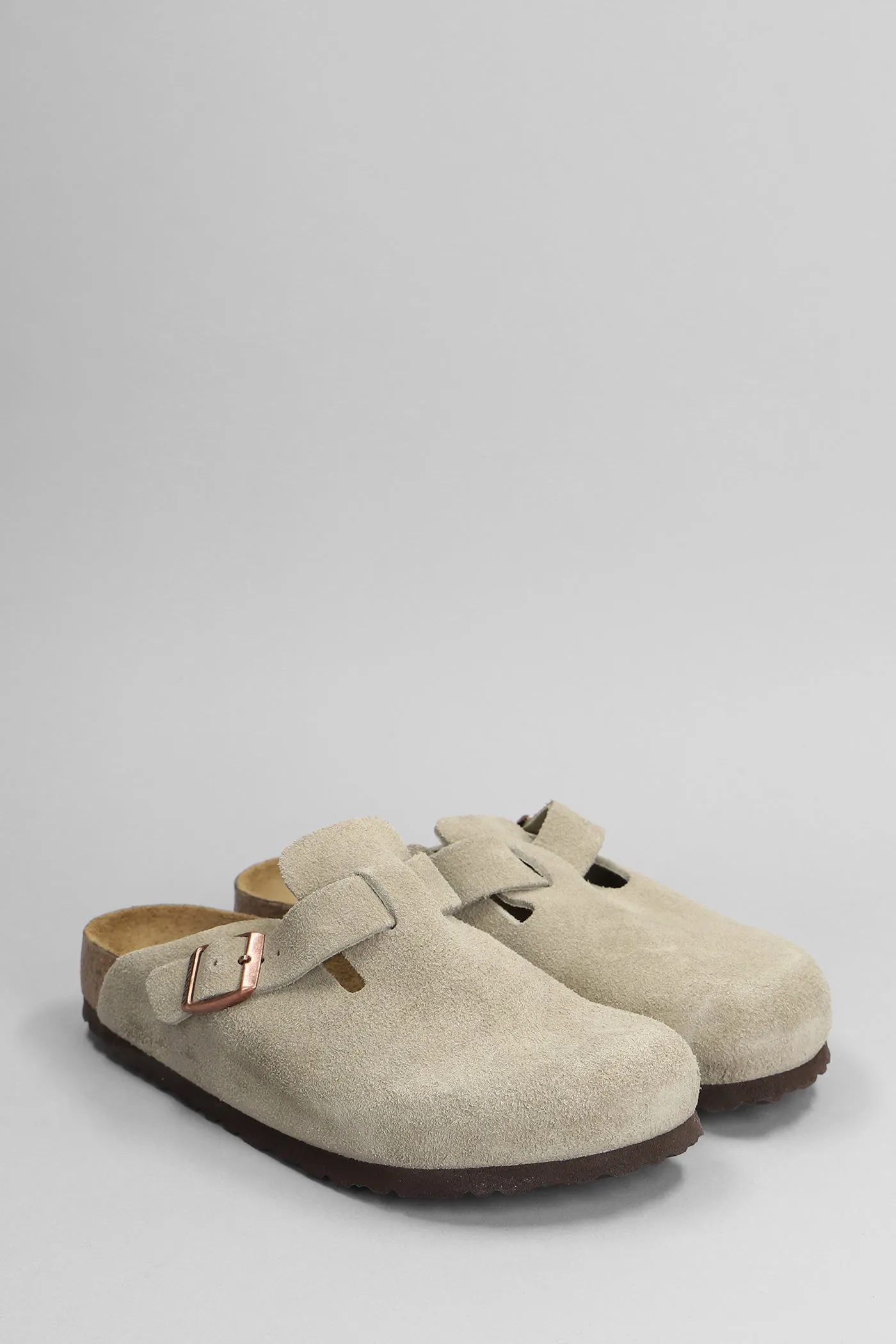Boston Slipper-Mule in taupe suede