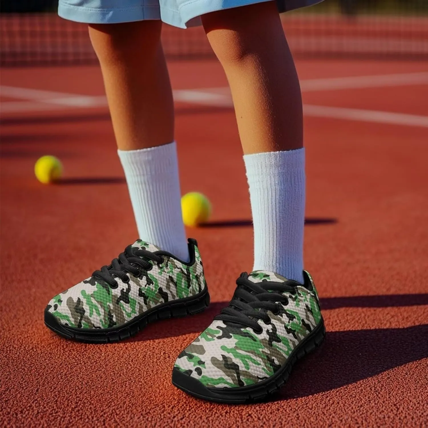 Boys Girls Shoes Non Slip Athletic Running Walking Kid Lightweight Lace Up Sneaker Breathable Mesh Upper Sport Shoe
