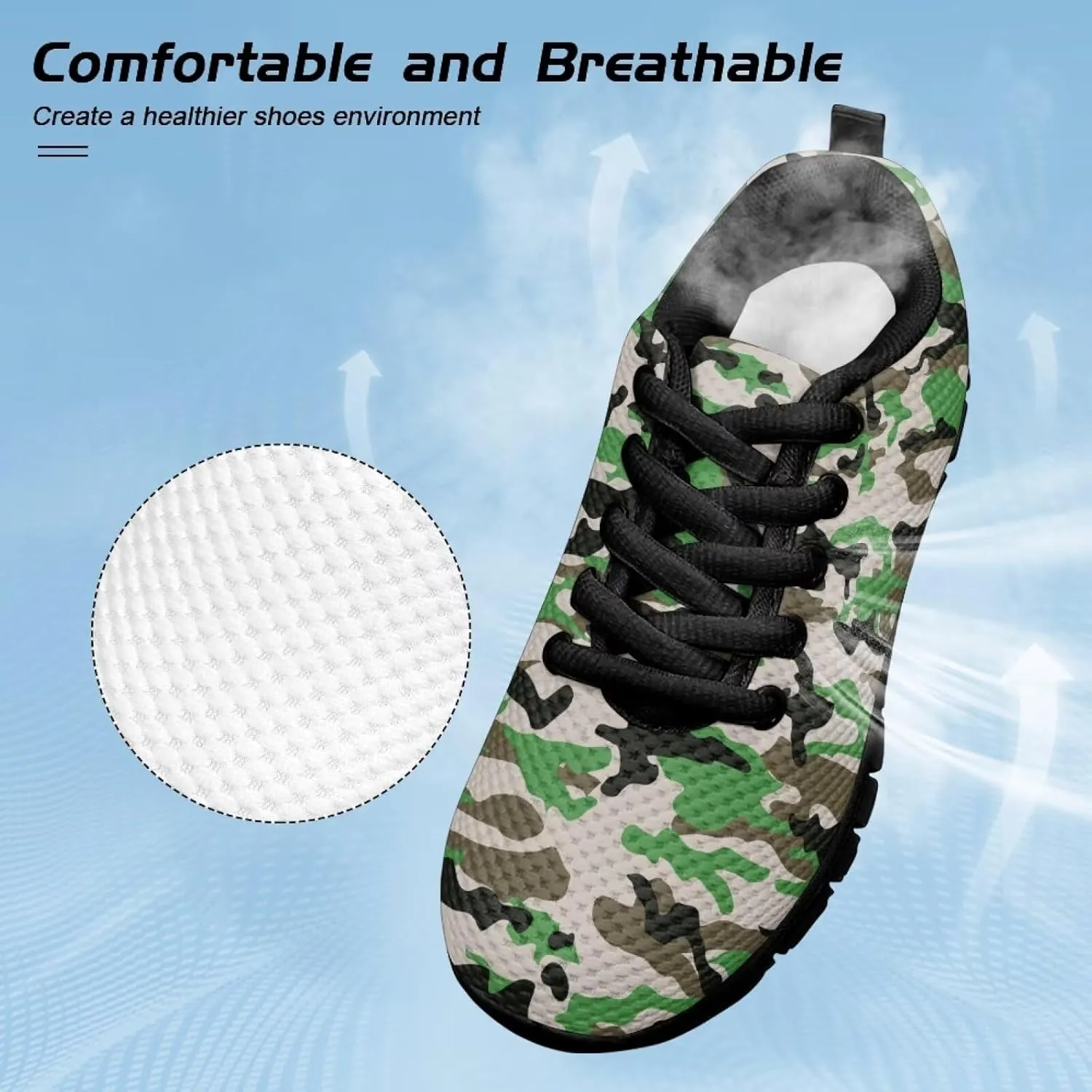 Boys Girls Shoes Non Slip Athletic Running Walking Kid Lightweight Lace Up Sneaker Breathable Mesh Upper Sport Shoe
