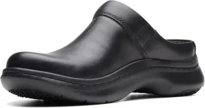Clarks Unisex ClarksPro Clog Sneaker, Black Leather, 7.5 Wide US Women