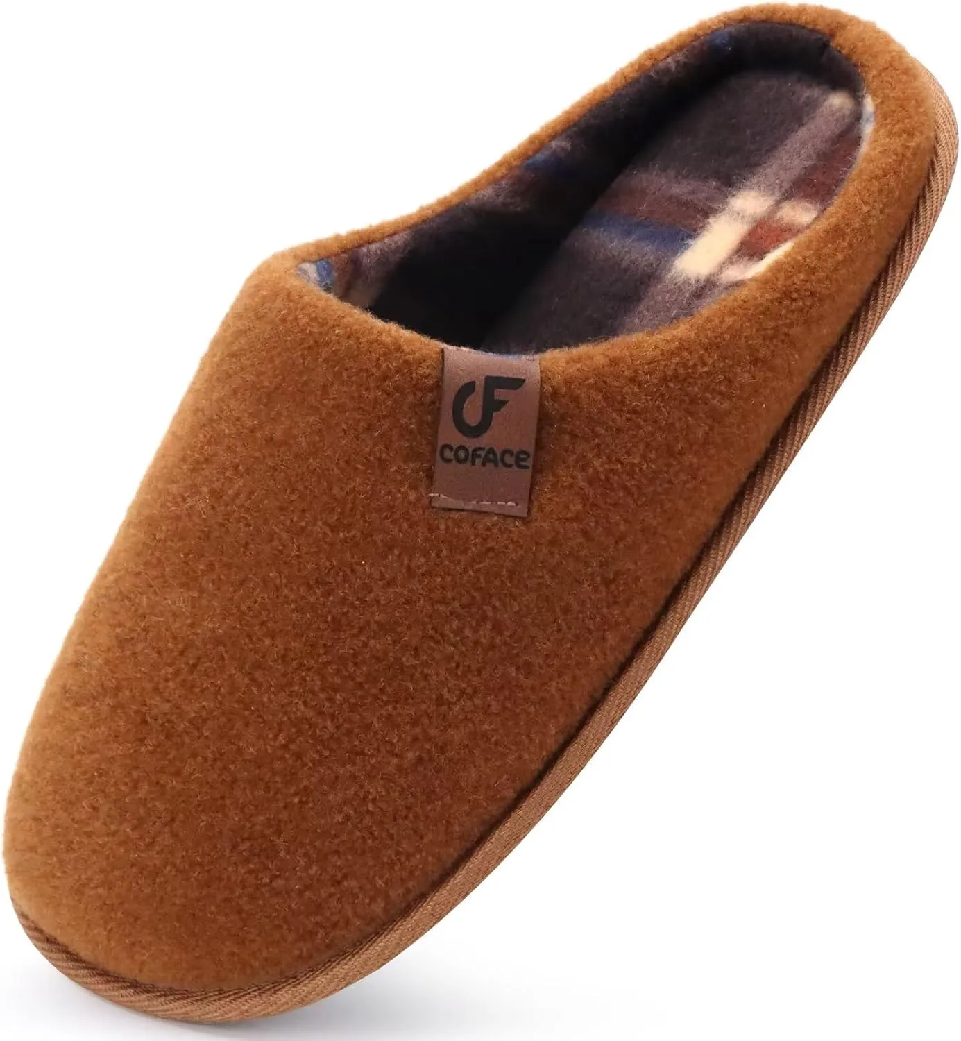 COFACE Unisex Mens Womens Cozy Memory Foam Scuff Slippers Casual Slip On Warm House Shoes Indoor/Outdoor Felt Sandal Slippers With Arch Support Rubber Sole Size 4-15