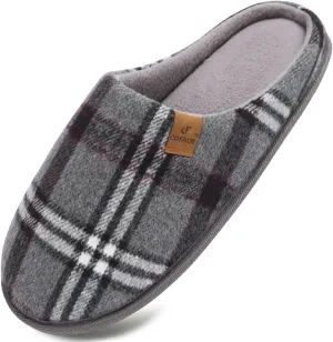 COFACE Unisex Mens Womens Cozy Memory Foam Scuff Slippers Casual Slip On Warm House Shoes Indoor/Outdoor Felt Sandal Slippers With Arch Support Rubber Sole Size 4-15