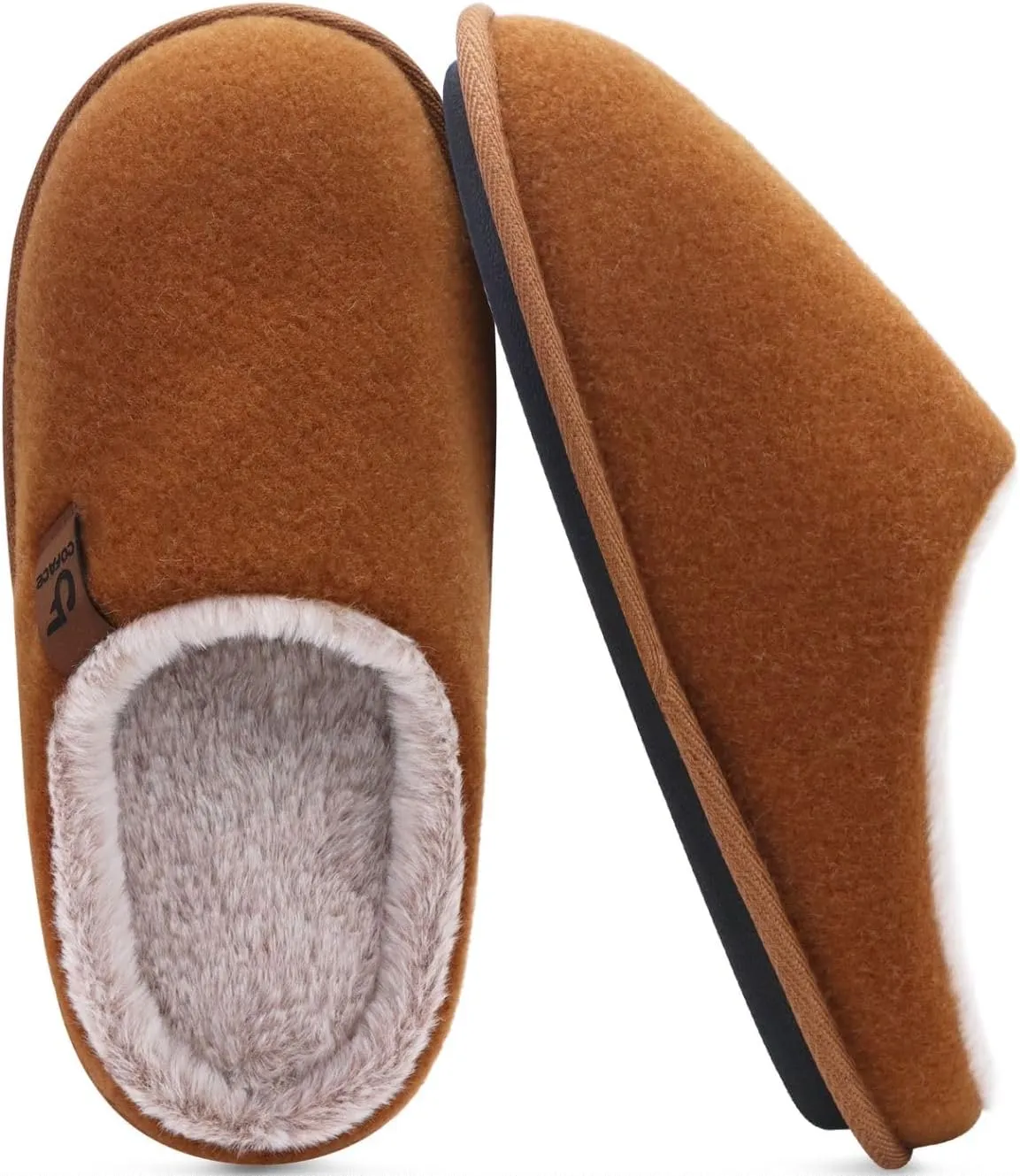 COFACE Unisex Mens Womens Cozy Memory Foam Scuff Slippers Casual Slip On Warm House Shoes Indoor/Outdoor Sandal Slippers With Arch Support Rubber Sole Size 4-15