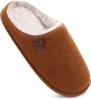 COFACE Unisex Mens Womens Cozy Memory Foam Scuff Slippers Casual Slip On Warm House Shoes Indoor/Outdoor Sandal Slippers With Arch Support Rubber Sole Size 4-15