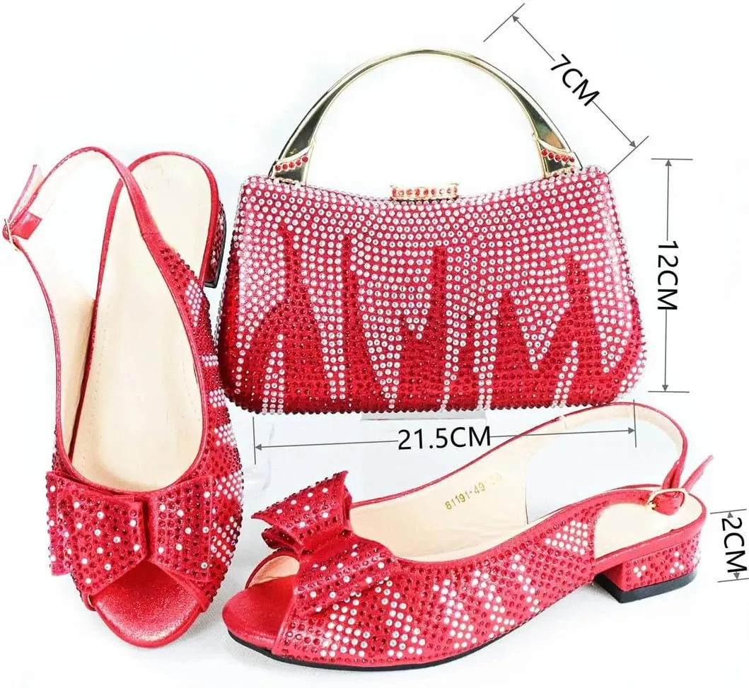 Comfortable Low Heel African Design Casual Leather Slippers Ladies Shoes Crossbody Bag Set