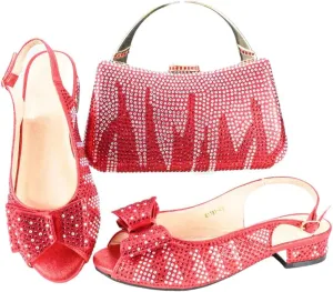 Comfortable Low Heel African Design Casual Leather Slippers Ladies Shoes Crossbody Bag Set