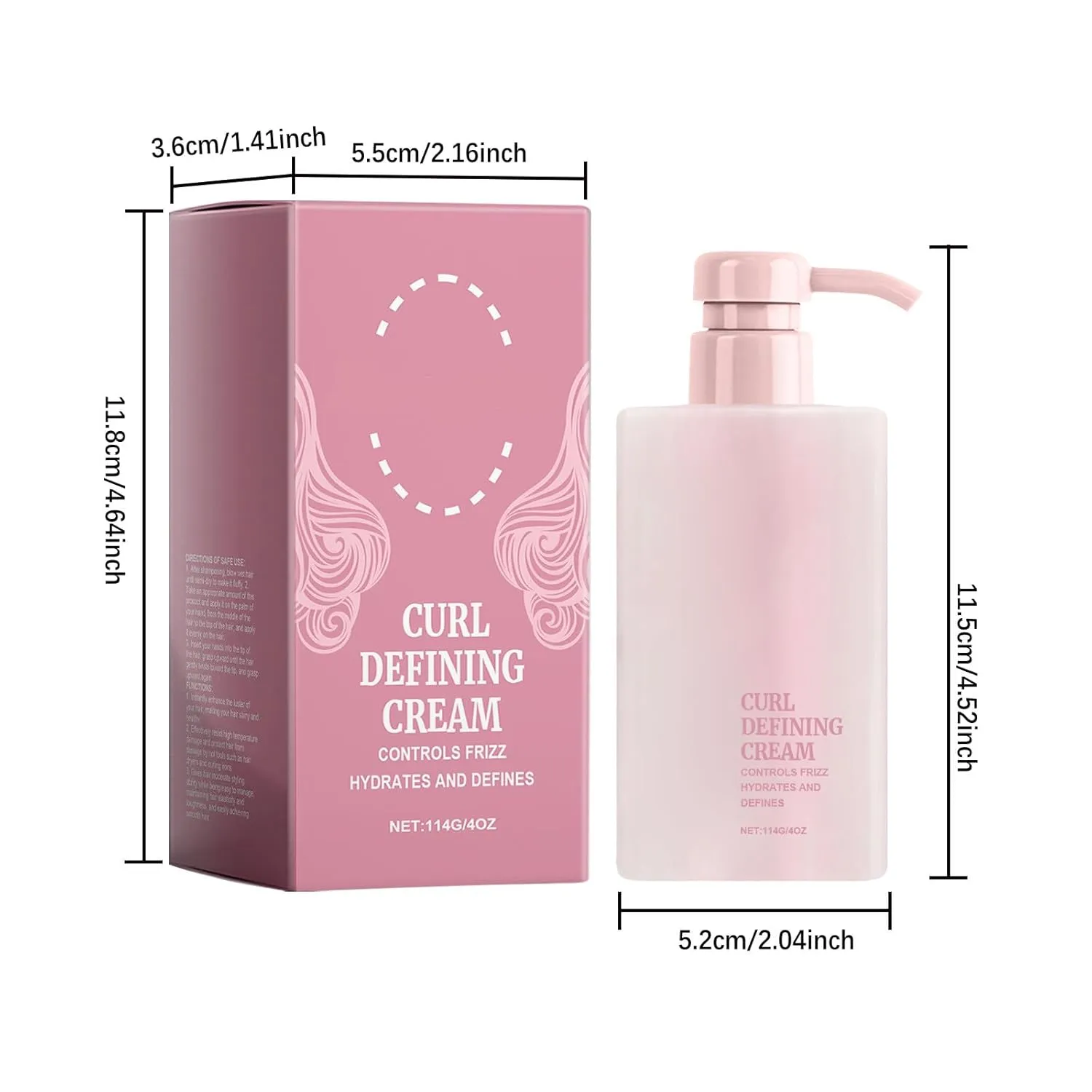 Curl Defining Cream, Curl Defining Cream for Frizz Control, Hydrating Hair Styling Cream, Smoothing for Curly & Wavy Hair Hair Styling Cream Lightweight Curl Cream Defining Cream for Curly Hair(2pc)