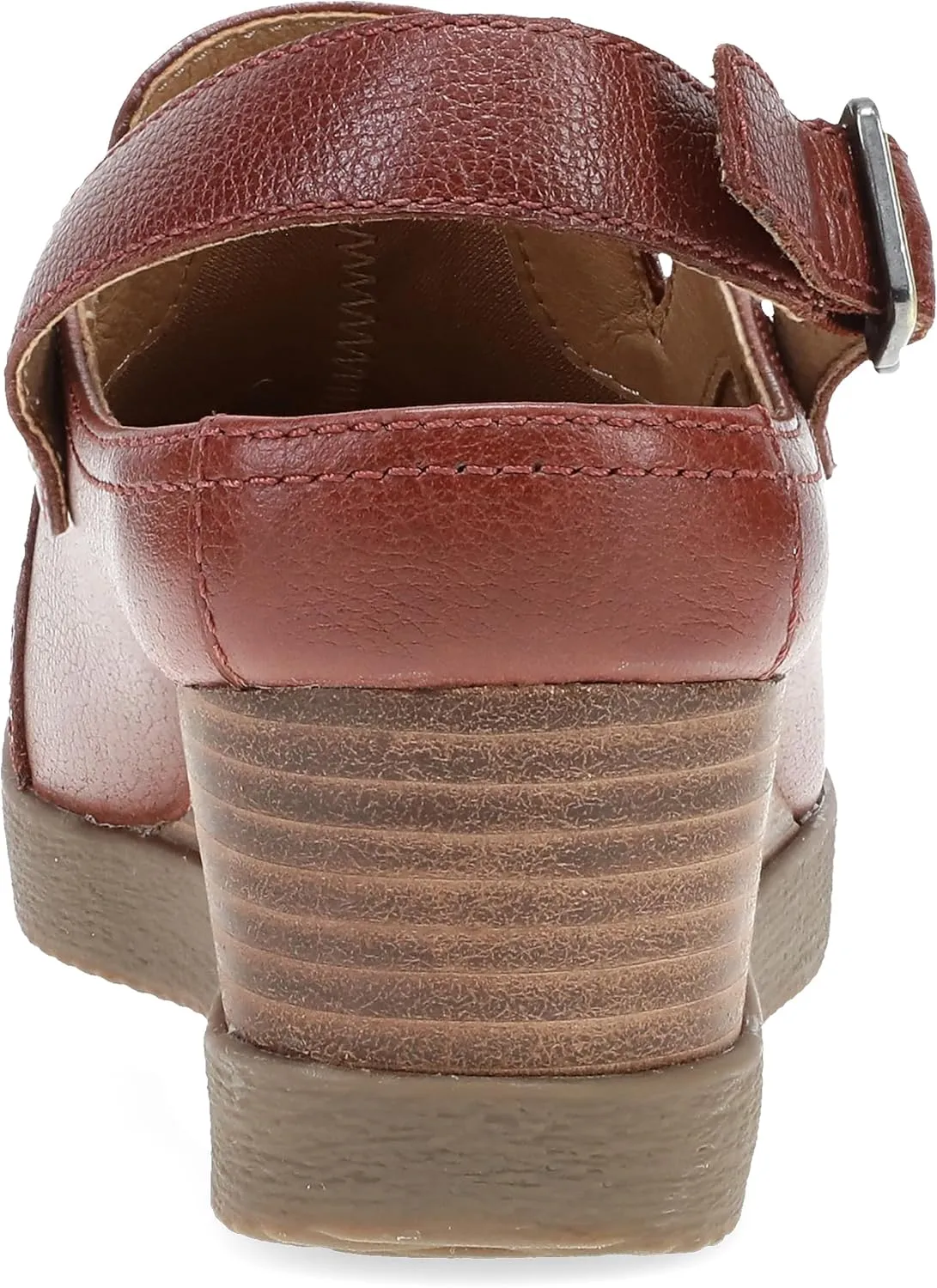 Dansko Sheridan Wedge Mule for Women - Durable Waterproof Leathers and Leather-Stacked Heel - Swivel Heel Strap with Buckle Detail to Ensure