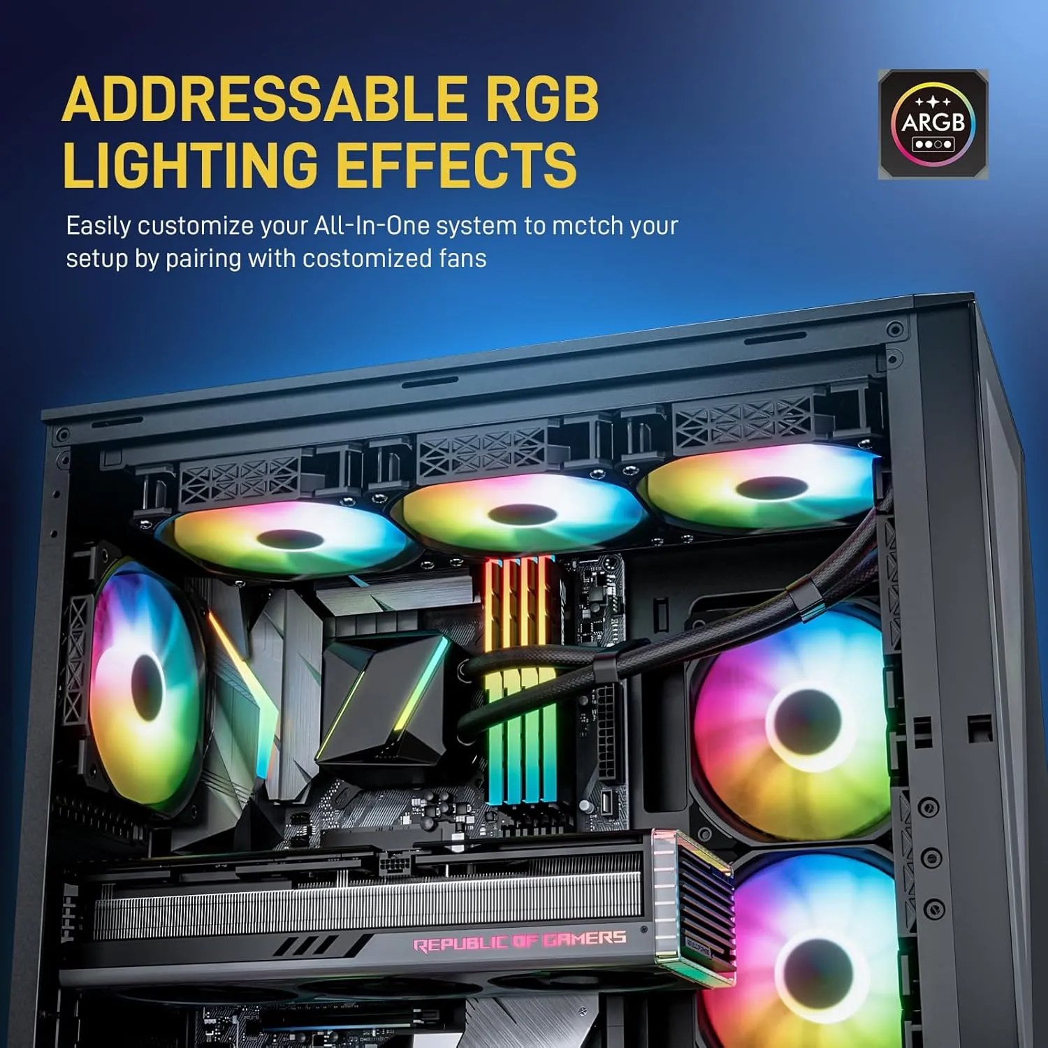 DARKROCK D360 CPU Liquid Cooler with 360mm Radiator, Addressable RGB Lights, Pure Copper Pump, and AMD, AM5/ AM4, Intel LGA 1851/1700/1200 Brackets Ready - Black