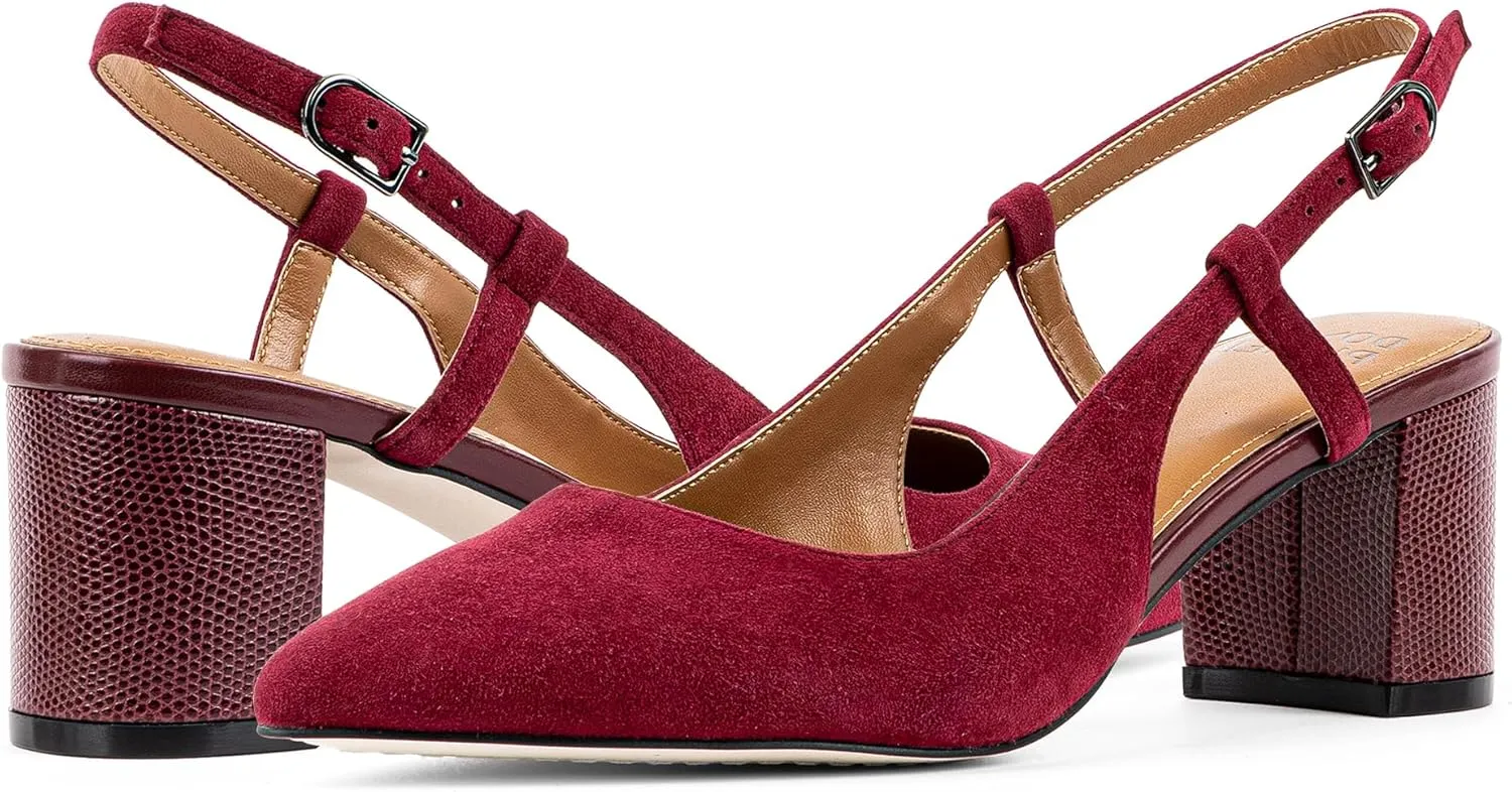 Donald Pliner Women’s SHANIE Slingback Pump Heel, 2" Block Heel Shoes for Comfort, Women’s Heels with Padded Insole