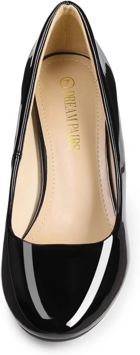 DREAM PAIRS Women's Dress Comfortable Low Heel Pump Shoes
