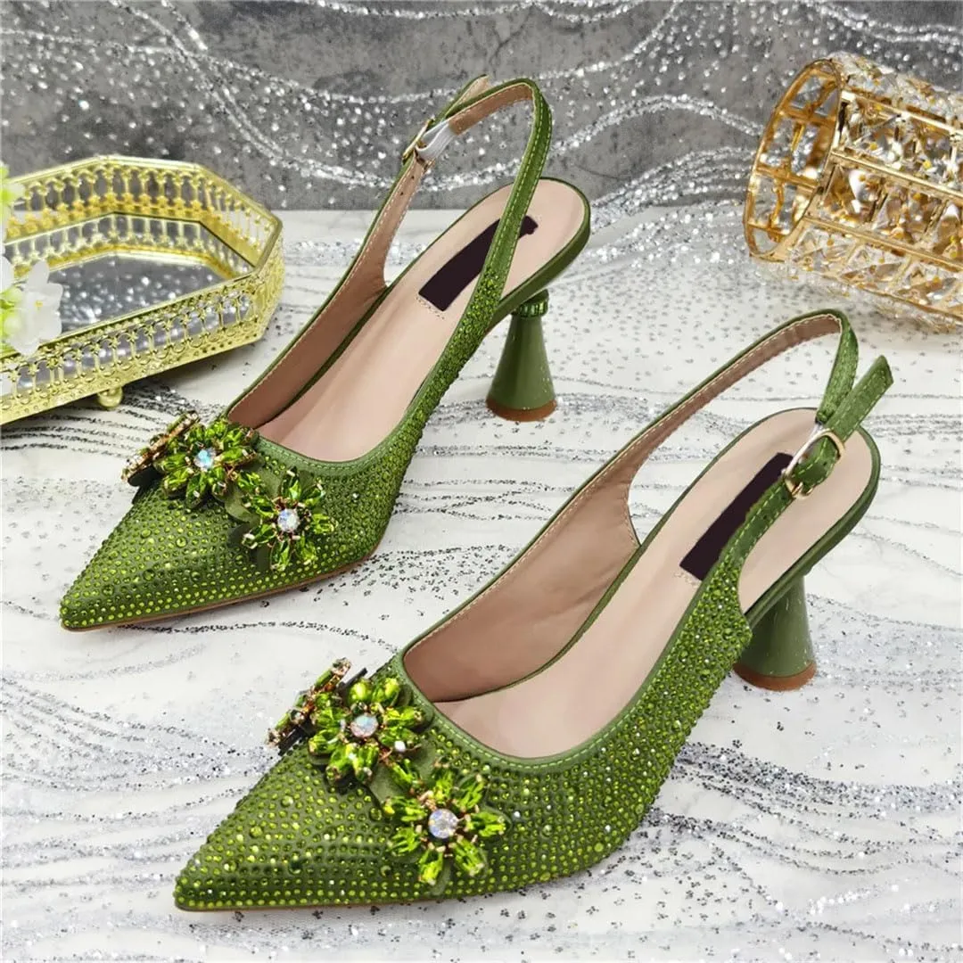 Embossed Leather Crossbody Bag Low Wedge Heel Casual African Women Shoes Set