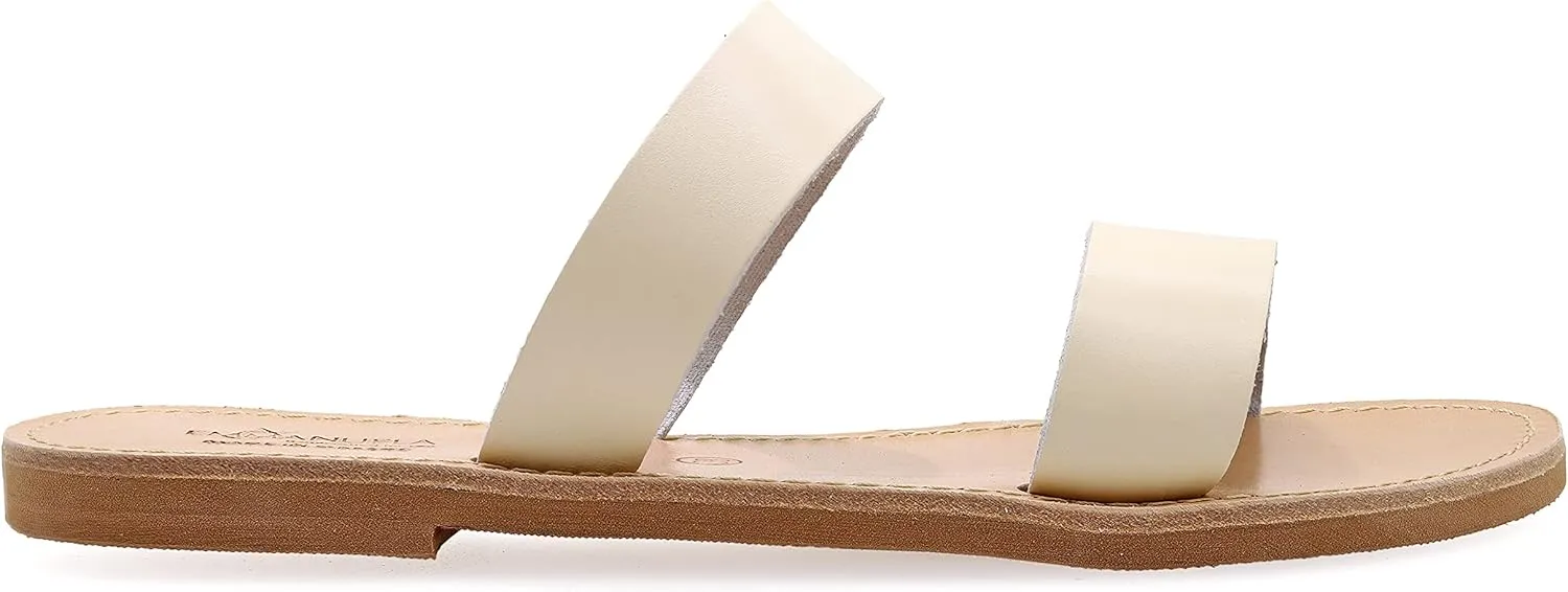 Emmanuela Greek Handmade Leather Flat Sandals, Quality Slide on Summer Shoes for Women, Strappy Sliders, Boho Chic Mules Rose Gold Snake Animal Print Leopard Croco
