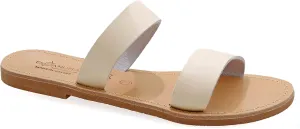 Emmanuela Greek Handmade Leather Flat Sandals, Quality Slide on Summer Shoes for Women, Strappy Sliders, Boho Chic Mules Rose Gold Snake Animal Print Leopard Croco