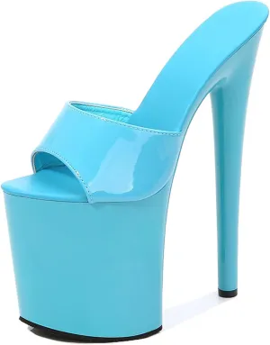 F&A LOVING Women's Platform Slide 8 inch Heel Stiletto Sandal Shoes