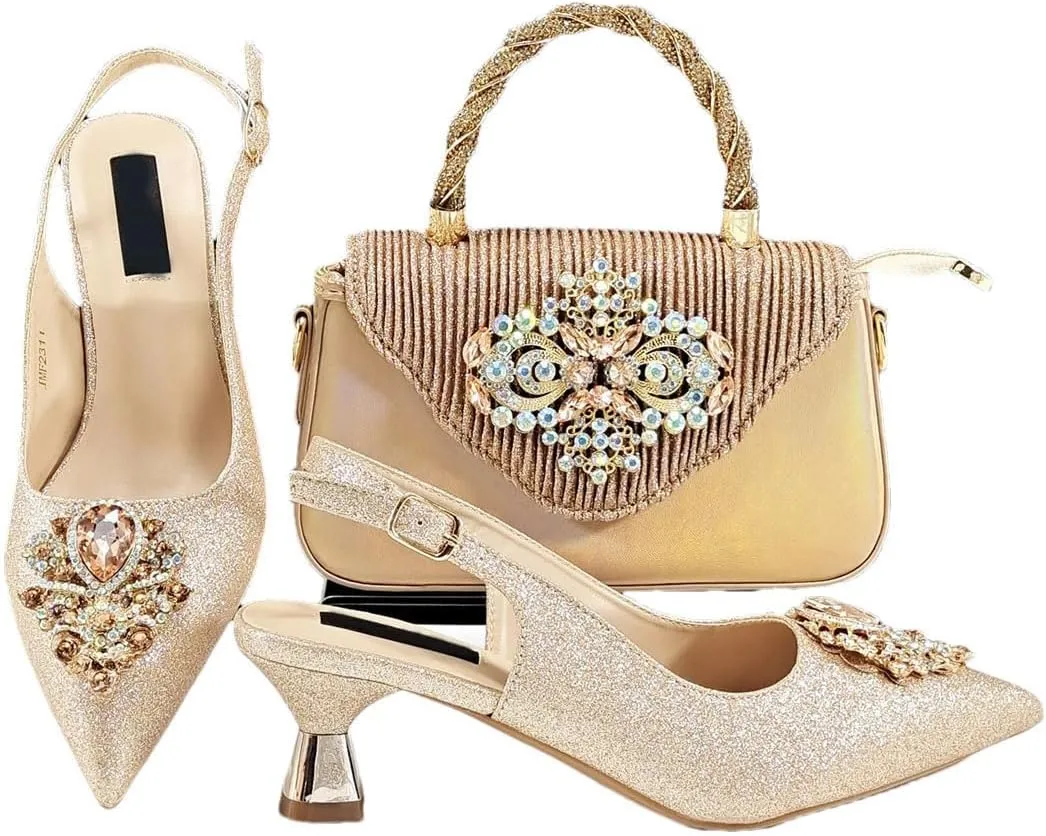 Fish Scale Texture Wedding Sandals Bag African Designer Women’s Party Set