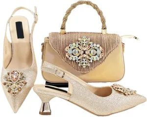 Fish Scale Texture Wedding Sandals Bag African Designer Women’s Party Set