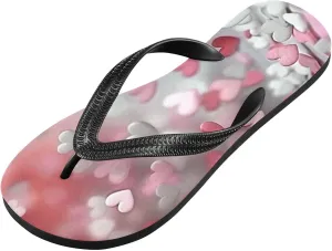 Flip Flop Sandal for Men Women Romantic Heart Summer Thong Sandal Beach Water Shoes,XS