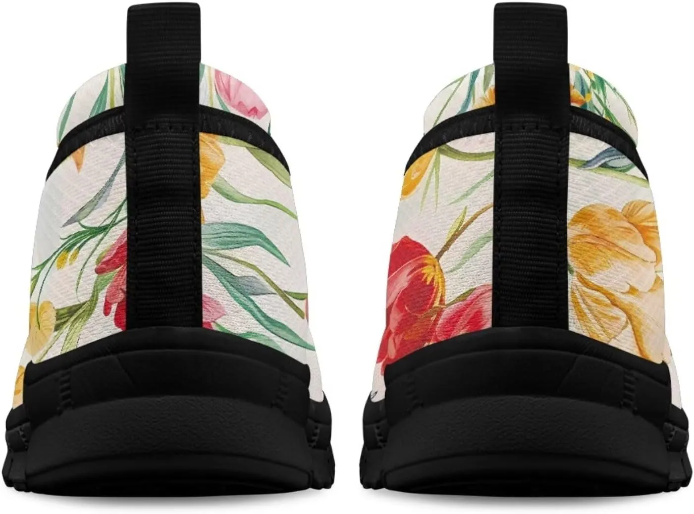 Flower Pattern Shoes for Women Slip On Loafer Flats Mesh Walking Shoes for Ballet Nurse Work Comfortable Everyday Wear