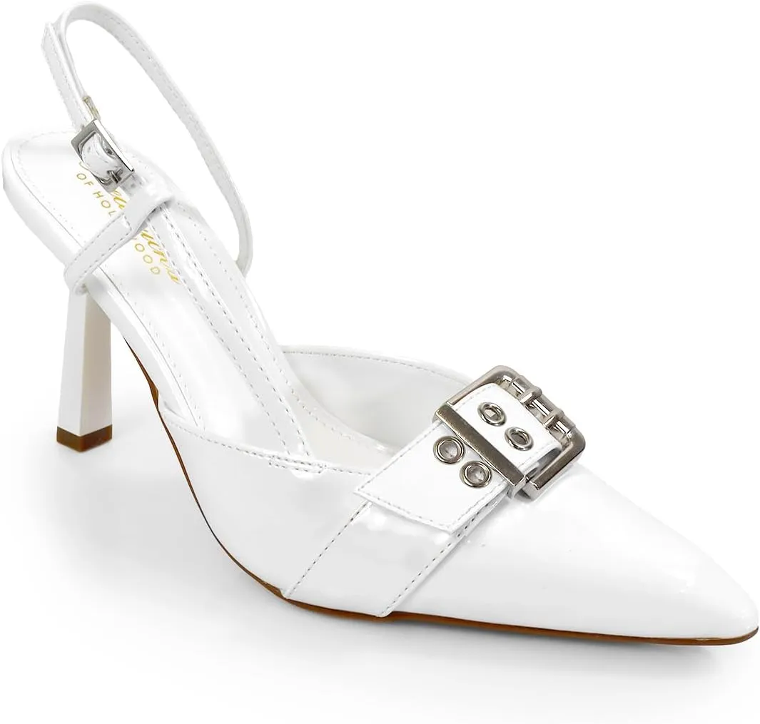 FREDERICK'S OF HOLLYWOOD Women's Square Pointed Toe Pump, FOH-Liya