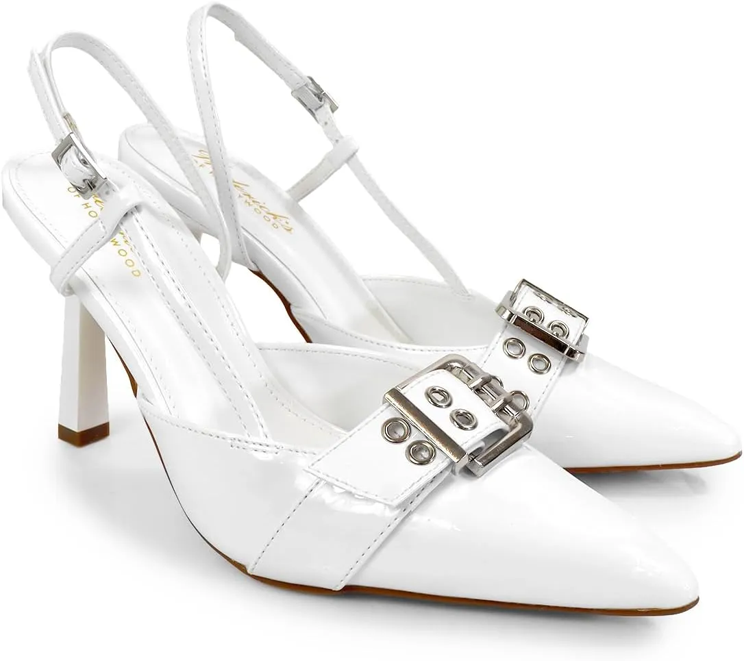 FREDERICK'S OF HOLLYWOOD Women's Square Pointed Toe Pump, FOH-Liya