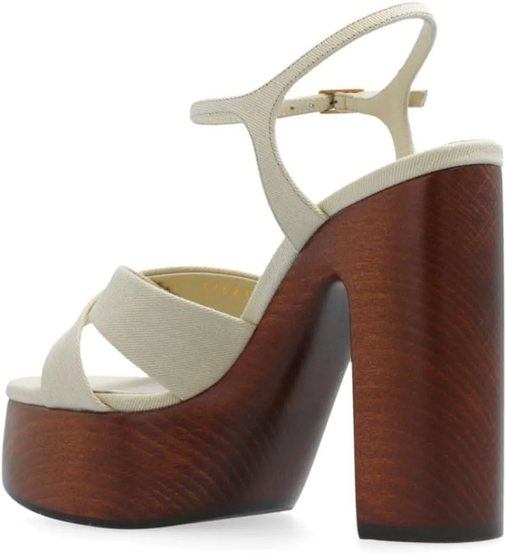 FSJ Women Chunky Block High Heel Platform Open Toe Sandals Ankle Strap Buckle Comfortable Wooden Heel Prom Party Brunch Dress Shoes Size 4-16 US