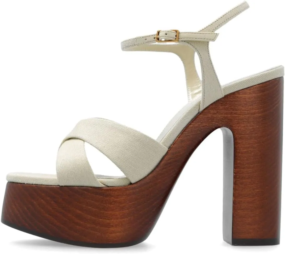 FSJ Women Chunky Block High Heel Platform Open Toe Sandals Ankle Strap Buckle Comfortable Wooden Heel Prom Party Brunch Dress Shoes Size 4-16 US
