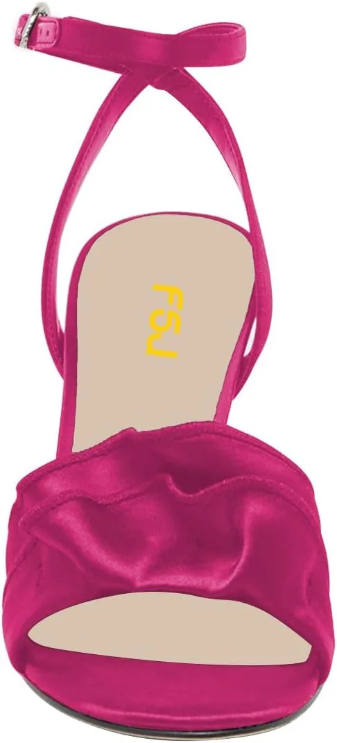 FSJ Women Cute Pearls Heeled Sandal Ankle Strap Beaded High Heel Open Toe Rippling Wedding Party Evening Dress Shoes Size 4-16 US