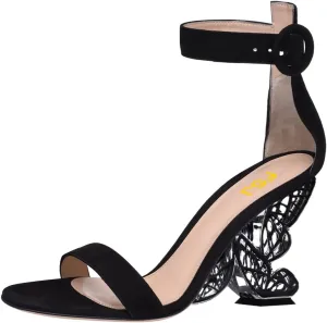FSJ Women Dressy Open Toe Ankle Strap Butterfly High Heel Sandal Strappy Date Cocktail Nightclub Pumps Shoes Size 4-16 US