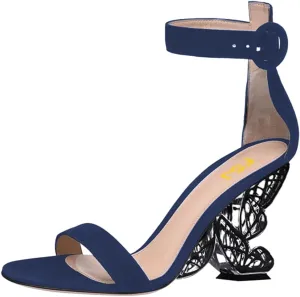 FSJ Women Dressy Open Toe Ankle Strap Butterfly High Heel Sandal Strappy Date Cocktail Nightclub Pumps Shoes Size 4-16 US