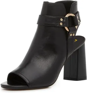 FSJ Women Peep Open Toe Ankle Booties Block Heel Metal Buckle High Heel Sandals Cutout Ankle Strap Zipper Cocktail Nightclub Pumps Shoes Size 4-16 US