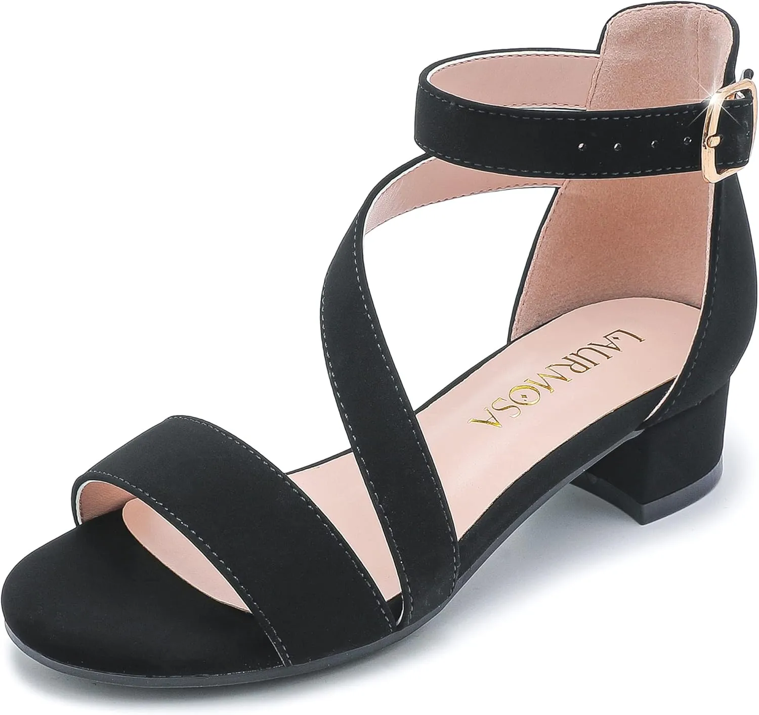 Girls Sandals Kids Heels Open Toe Ankle Strap Dress Shoes Flower Wedding Party for Toddler Little Big Kid