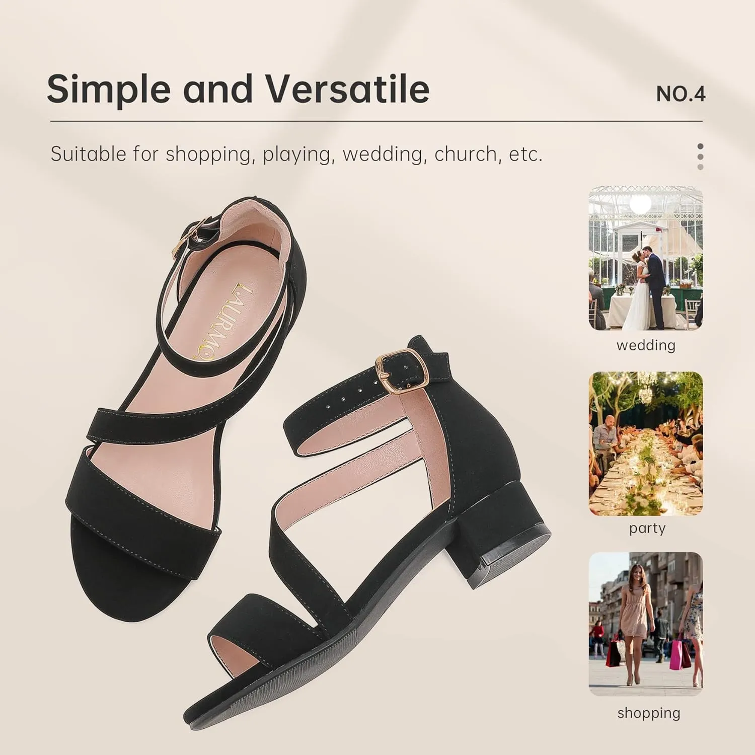 Girls Sandals Kids Heels Open Toe Ankle Strap Dress Shoes Flower Wedding Party for Toddler Little Big Kid