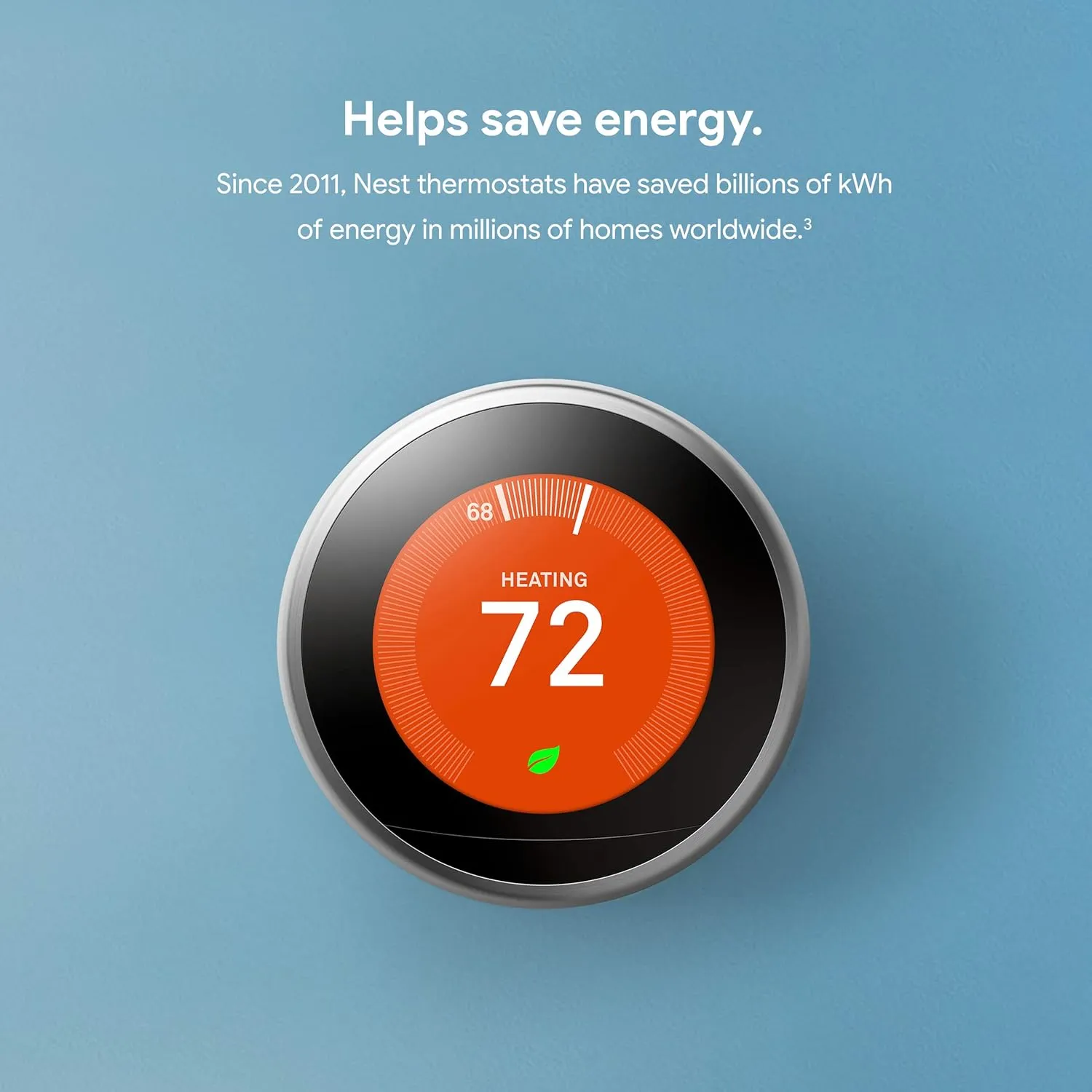 Google Nest Learning Thermostat - 3rd Gen (2015) - Programmable Smart Thermostat for Home - Works with Alexa - White